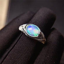 Женское кольцо из серебра 925 пробы с опалом, 7 Х9 мм 2024 - купить недорого
