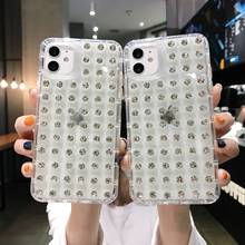 Большой алмазный Прозрачный мобильный телефон чехол для iPhone 11 Pro X XS Max XR 6 7 8 Plus SE 2020 Модный мягкий резиновый чехол новый продукт 2024 - купить недорого