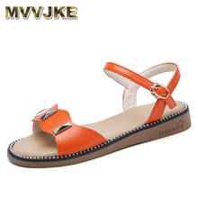 MVVJKE-Sandalias de piel auténtica para mujer, chanclas antideslizantes, transpirables, con remaches, informales, para verano 2024 - compra barato