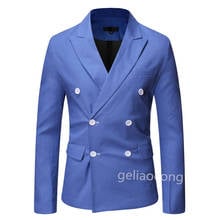 Blue/Whit/Green Slim fit Blazer for Men with Peaked Lapel One piece Suit Coat  Man Fashion Costumes for Wedding Tuxedos Jacket 2024 - buy cheap