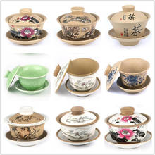 Tigela de chá de cerâmica sextavada tamanho grande, conjunto de tigela de chá antiqueimaduras, para fazer chá em cerâmica 2024 - compre barato