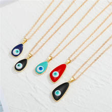 1 PC Metal Drop Evil Eye Necklace For Womens Gift Jewelry Fashion Vintage Enamel Irregular Geometric Eye Necklace Clavicle Chain 2024 - buy cheap