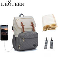 LEQUEEN-Bolsa de pañales de maternidad de gran capacidad, mochila de viaje con USB, bolso de lactancia de diseñador para el cuidado del bebé, nuevo 2024 - compra barato