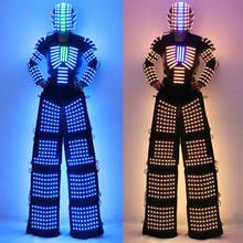 Traje de Robot luminoso LED, Traje de luz kyoman, David Guetta, zancos LED, ropa para andador, espectáculo láser de luz de escenario 2024 - compra barato