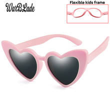 Óculos de sol polarizado warblade, óculos fashion para crianças em formato de coração para meninos e meninas flexível uv400 2024 - compre barato