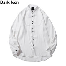 Dark Icon-Camisa de manga larga para hombre, camisa con cuello levantado, Color Block, Otoño, 2020 2024 - compra barato