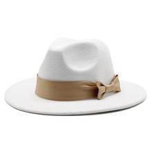 Chapéu tipo fedora para mulheres, chapéu da moda vintage para mulheres, de lã, com aba larga, para o outono 2024 - compre barato