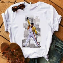 Freddie Mercury t shirt print rock Tops shirt women freddie mercury queen t shirt female harajuku Queen tshirt women clothes 2024 - buy cheap