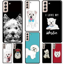 Maltese oeste highland terrier cão caso de telefone para samsung galaxy s21 s20 ultra nota 20 nota 10 s8 s9 s10 mais s20 fe coque 2024 - compre barato