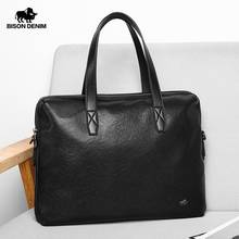 BISON DENIM Genuine Leather Business Briefcase Fashion Men's Crossbody Bags High Quality Male Office Handbags 2020 New N20011 2024 - buy cheap