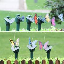Solar powered voando borboleta pássaro girassol quintal decoração do jardim bela vibração dança vibrante borboletas hummingbird 2024 - compre barato