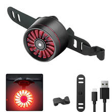 Фсветильник велосипедный, умный индукционный стоп-сигнал SMD красный, зарядка через USB, водонепроницаемый, 5 моделей, 16 светодиодов 2024 - купить недорого