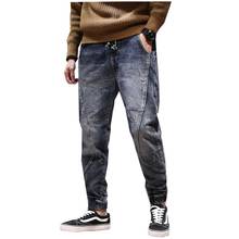 Calça jeans para corrida masculina, calça de jeans para motocicleta masculina de lazer na moda, com cordão elástico na cintura, plus size 42 2024 - compre barato
