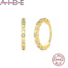 Aide 925 Sterling Silver Hoop Earrings For Women Pendiente Plata Crystal CZ Piercing Earring New Design Luxury Jewelry Girl Gift 2024 - buy cheap