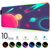 Neon Space Mouse Pad RGB Black red Gamer Accessories Large LED MousePad Gaming Desk Mat PC Desk Play Mat with Backlit Planet 2024 - buy cheap