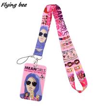 Flyingbee X1706 Bad Girl Pink Fashion Lanyards ID Badge Holder Bus Pass Case Cover Slip Bank Credit Card Holder Strap Cardholder 2024 - buy cheap