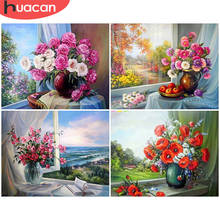 HUACAN DIY Diamond Painting Flower Rhinestone Picture Cross Stitch Window 5D Diamond Embroidery Decoration For Home 2024 - buy cheap