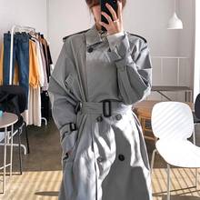 Новинка 2020, весенне-осеннее приталенное Женское пальто в Корейском стиле, повседневный тренчкот средней длины для женщин 2024 - купить недорого