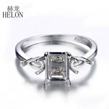 HELON Sterling Silver 925 Trendy Fine Jewelry Engagement Wedding Ring 8X6mm Cushion Cut Semi Mount Ring Prong Setting 2024 - buy cheap