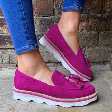 Zapatos de mujer resbalón en mocasines ligeros 2020 plataforma Casual femenino otoño calzado Tassle señoras zapatillas planas Zapatos perezosos Zapatos 2024 - compra barato
