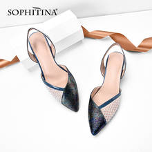 SOPHITINA Comfortable Sandals Women Splicing Breathable Transparent Diamonds Round Heel  Shoes Fashion Office Lady Sandals MO501 2024 - buy cheap