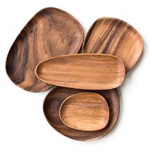 Wooden Serving Tray Decorative Serving Plate Heat Insulation Food Dish Tea Cup Dried Fruit Dessert Trays Japanese Food Plate 2024 - buy cheap