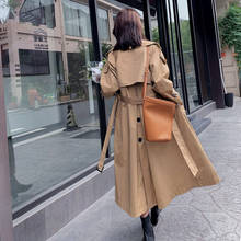 Turn-down Collar Khaki Trench Coat Women's Mid-length 2020 Spring Autumn New Korean Loose Casual Windbreaker Spring Coats R330 2024 - buy cheap