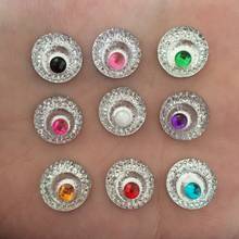 200pcs Resin Double Color 12mm Round Shape Peacock Eye Flatback Rhinestone Buttons Wedding Decoration DIY Resin Ornaments D58 2024 - buy cheap