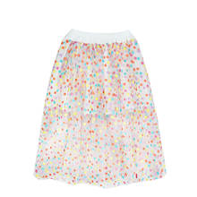 Falda larga de lunares para niñas de 2 a 14 años, tutú de tul suave con forro de algodón para otoño, diseño novedoso 2024 - compra barato