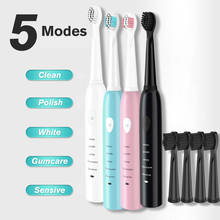 Cepillo de dientes eléctrico Ultra sónico, recargable por USB, lavable, blanqueamiento de dientes electrónico 2024 - compra barato