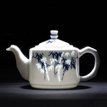 Jingdezhen bule pintados à mão de bambu cerâmica porcelana bules de água pote chinês kung fu teaware flor chá chaleira decoração 2024 - compre barato