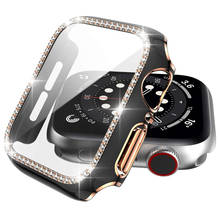 Protector de pantalla para carcasa de reloj apple, carcasa de diamante brillante para iwatch 3, 42mm, 38mm, 44mm, 40mm, serie 6, 5, 4 se 2024 - compra barato