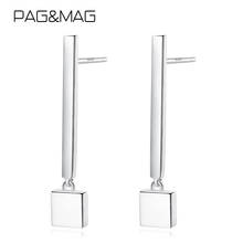 PAG & MAG-pendientes geométricos de Plata de Ley 925 auténtica para mujer, joyería elegante de compromiso de boda, SE0076 2024 - compra barato