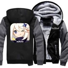 Game Genshin Impact Paimon Hoodie Sweatshirts Winter Coat Casual Inner Fleece Thick Hooded Parka Men Clothing Tracksuit Outwe 2024 - buy cheap