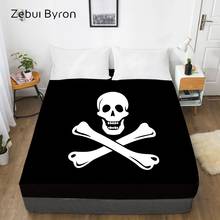 3D Fitted Sheet,Bed Sheet With Elastic Twin/Full/Queen/King/Custom,Pirate flag skull Mattress Cover 150/180/160x200,drop ship 2024 - buy cheap