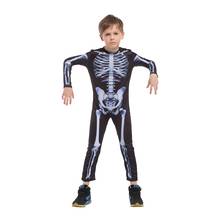 Fantasia infantil de esqueleto, traje para meninos, cosplay de halloween 2024 - compre barato