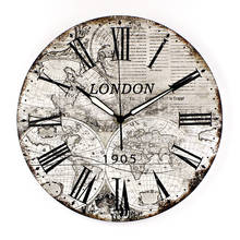 Europeu grande relógio de parede decorativo mapa do mundo versão absolutamente silencioso relógio de quartzo sala relógio de parede decoração de casa grande relógio de parede 2024 - compre barato