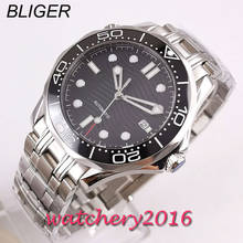 41mm bliger sterile Black dial sapphire glass ceramic bezel automatic mens watch 2024 - buy cheap