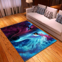 Colour Animal Wolf 3D Printing Carpets for Living Room Bedroom Area Rugs Cartoon Pattern Kids Play Mat Flannel Home Large Carpet 2024 - buy cheap