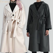 Muslim Winter Woolen Coat Long Jacket Double Side Outwear Cashmere Bolero Abaya Cardigan Kimono Long Robe Gowns Ramadan Islamic 2024 - buy cheap