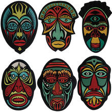 Colorful Ethnic Facial Operal Patches Embroidered Applique Applique Iron on for Clothes Jacket Stickers Accessories 2PC P2029 2024 - buy cheap