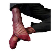 Nylon Silk Socks TNT Men Formal Silk Socks Dress Suit Slip Sheer Gay Sexy Socks Wine Red Color 1 Pairs Male Brand Socks 2024 - buy cheap