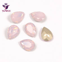 YANRUO Teardrop Rose Water Opal Claw Crystals All for Needlework Sewn Rhinestones Glass Sewing Ornaments Diamond Stones 2024 - buy cheap