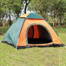 Палатка для кемпинга на 3-4 человек, Ультралегкая дышащая Однослойная водонепроницаемая ветрозащитная палатка с покрытием из стекловолокна и защитой от УФ-лучей, 3 цвета 2024 - купить недорого