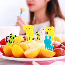 Mini Tenedor de fruta de granja de animales para niños, palillo de dientes de dibujos animados, accesorios de decoración para fiestas, 10 Uds. 2024 - compra barato