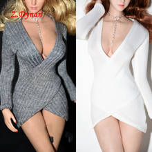 1/6 Scale Female Sexy OL Dress with Necklace Grey/ White Color for 12 Inches TBL Phicen Action Figure Clothes 2024 - buy cheap