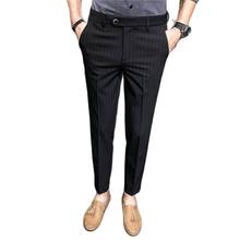 Мужские брюки в полоску, повседневные брюки в деловом стиле, зауженные брюки для мужчин, размер 28-36, 2019 2024 - купить недорого