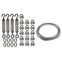 2 Set Stainless Steel Kit: 1 Set Flexible Wire Rope Cable 3Mmx12M & 1 Set 4-Pcs Turnbuckle/Tension(Eye&Hook, M6)+16-Pcs 1/8 Inch 2024 - buy cheap
