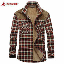 Winter Warm Shirts Men Military Plaid Thicken Fleece Wool Coat 100% Cotton High Quality Long Sleeve Flannel Shirts Chemise Homme 2024 - buy cheap