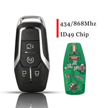 Jingyuqin-mando a distancia para llave de coche, 4 botones, Fob 433,92/434MHZ, 868Mhz, Chip ID49 para Ford Mustang Edge Explorer Fusion Mondeo Kuka 2024 - compra barato